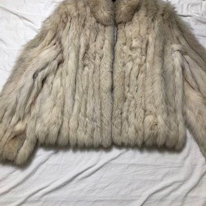 Womens large white fox fur jacket